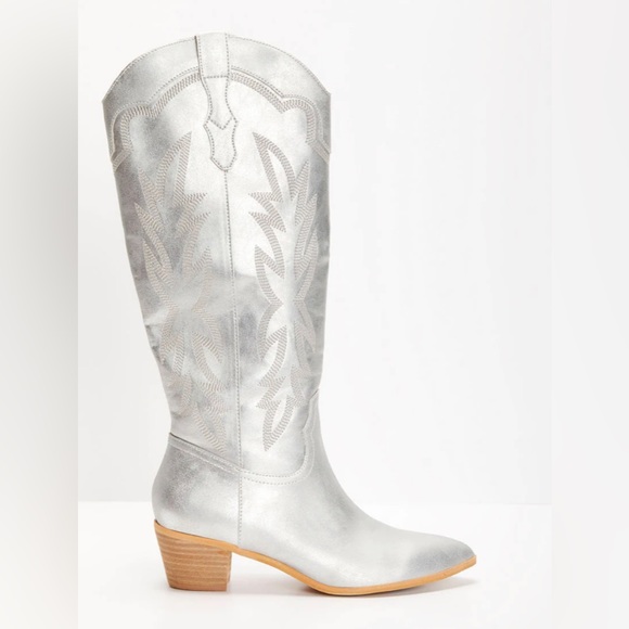 NWT VICI LUMIE HEELED BOOTS - METALLIC SILVER |SIZE 7 - Picture 5 of 8